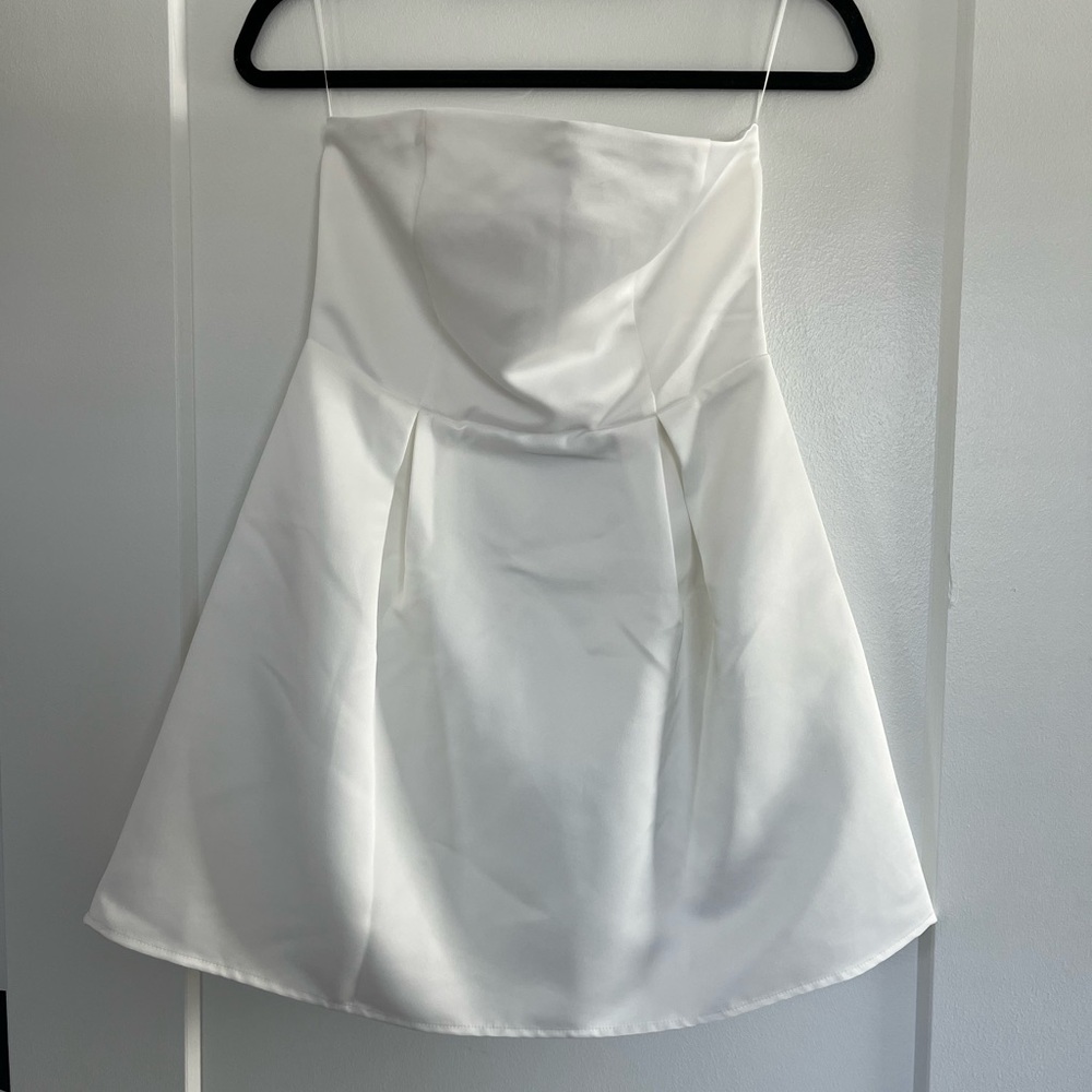 White Strapless Mini Dress